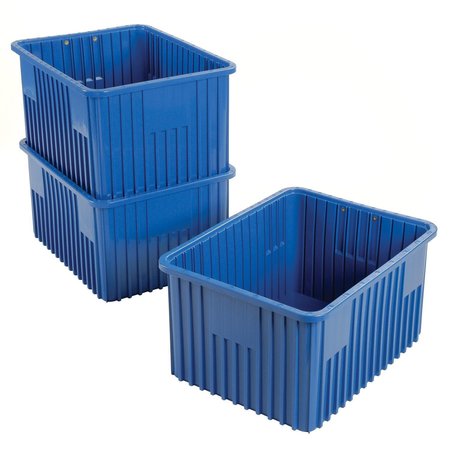 QUANTUM STORAGE SYSTEMS Divider Box, Blue, Polypropylene, 22-1/2 in L, 17-1/2 in W, 12 in H DG93120BL